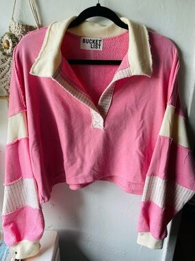 Sunday Brunch Pink/Cream Pullover